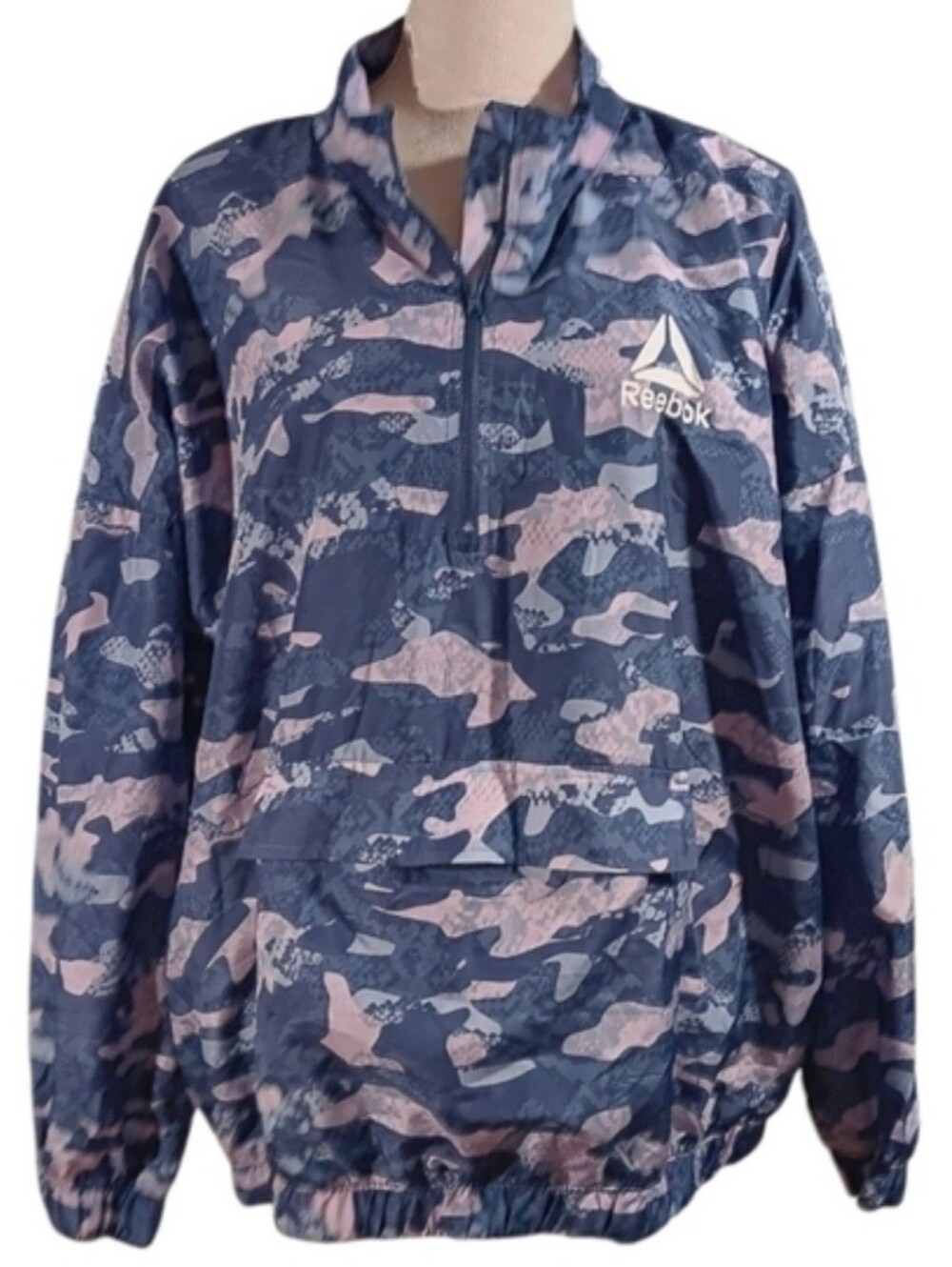 Reebok Navy and Pink Camo Windbreaker